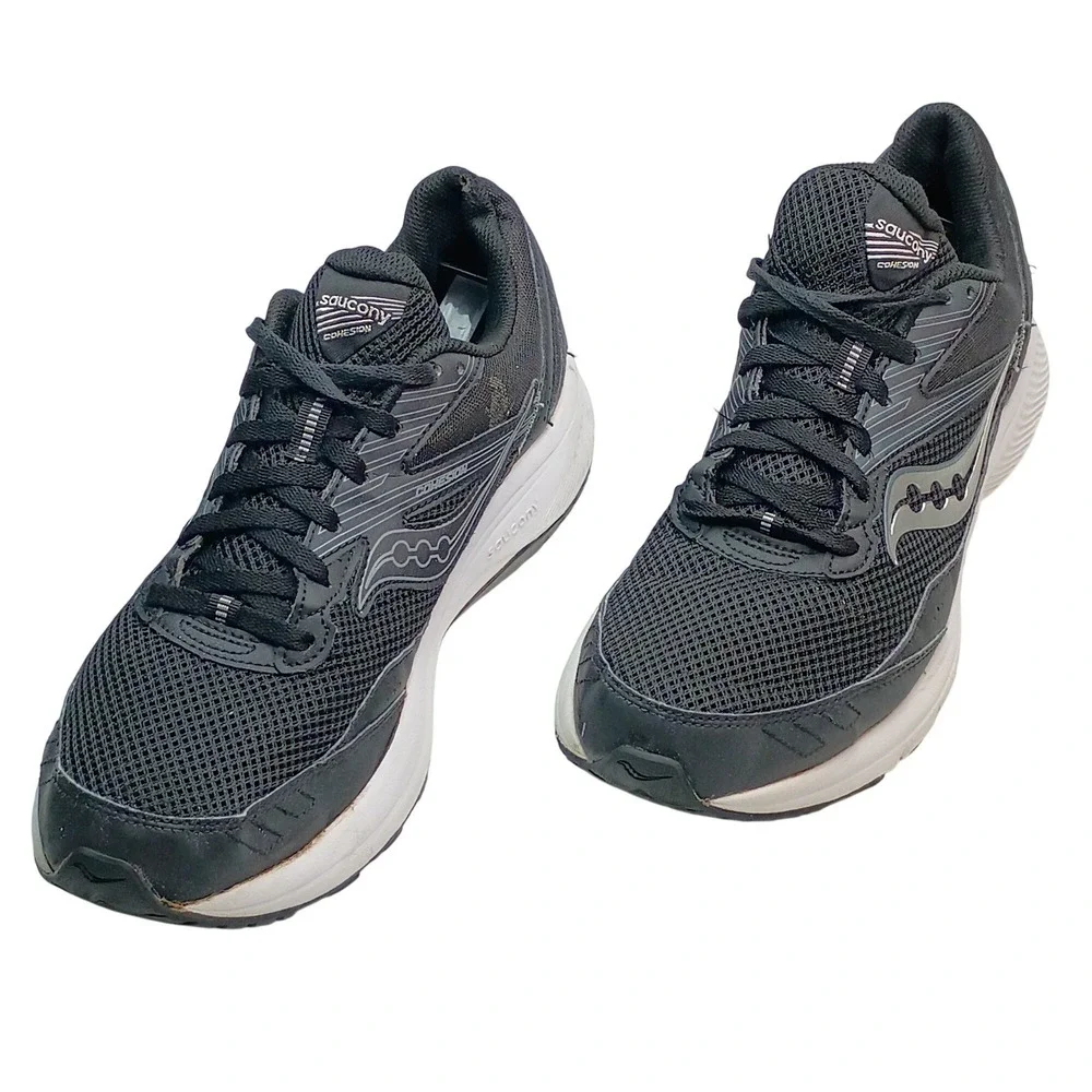 Saucony Cohesion 14 Running Shoes‎ Black Silver Mens Size 11  S20701-05